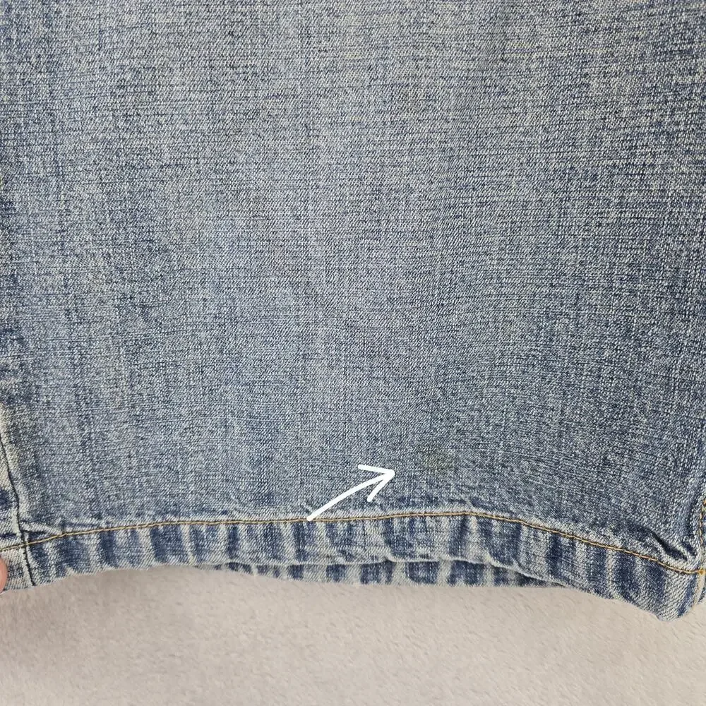 Vintage Anchor Blue Baggy Shorts Mens 34 (Fits 36x12) Blue Denim Jorts Y2K STAIN